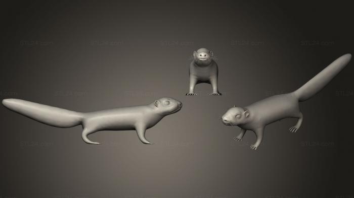 Статуэтки животных (Белка, STKJ_1494) 3D модель для ЧПУ станка